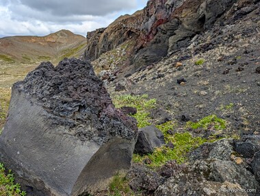 Rough lava in one of the fallen fragments