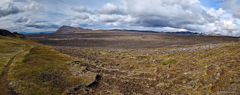 A panorama of the Leirhnj&uacute;kur lava field
