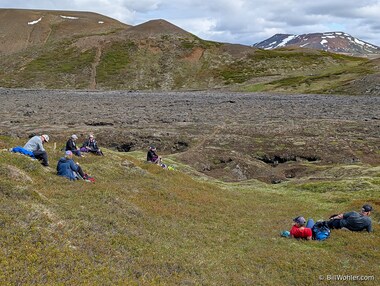 The lunch spot overlooked a lava field...