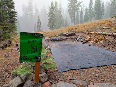 The 7th tee of the Kirkwood Disc Golf Course