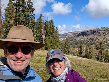 Lori and I in front of the Red Cliffs after Lori asked me to do the trail again with her
