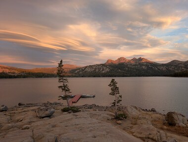Vera, Eric, Sandy, Lori, and I had dinner at the Caples Lake Resort Restaurant and were treated to a lovely sunset with interesting clouds.