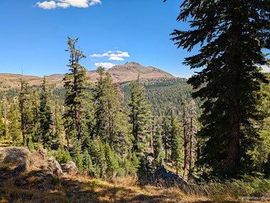 A view of Red Lake Peak from the trail