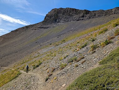 Lori is now on the Pacific Crest Trail on the back side of Elephants Back.