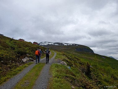 Larry, Toby, and Mats lead the climb.